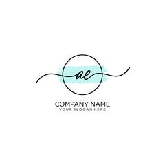 AE initial Handwriting logo vector templates