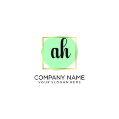 AH initial Handwriting logo vector templates