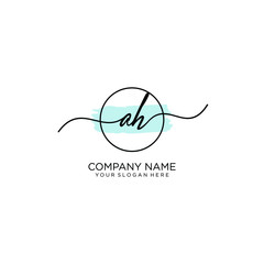AH initial Handwriting logo vector templates