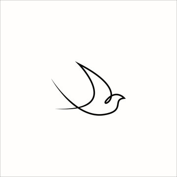 bird fly design abstract logo