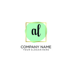 AL initial Handwriting logo vector templates