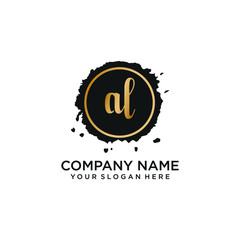 AL initial Handwriting logo vector templates
