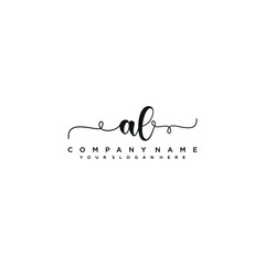 AL initial Handwriting logo vector templates