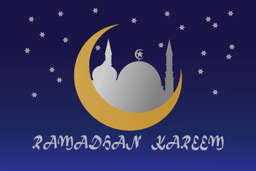 Fototapeta na wymiar Ramadhan Kareem greeting vector, islamic concept