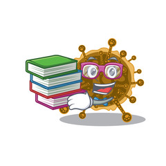 A diligent student in negarnaviricota mascot design concept with books
