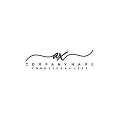 AX initial Handwriting logo vector templates