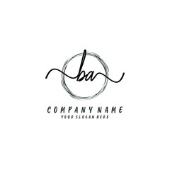 BA initial Handwriting logo vector templates