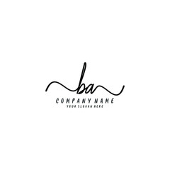 BA initial Handwriting logo vector templates