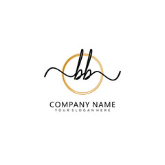 BB initial Handwriting logo vector templates