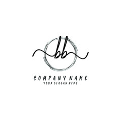 BB initial Handwriting logo vector templates