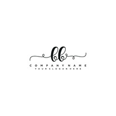 BB initial Handwriting logo vector templates