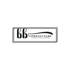 Obraz premium BB initial Handwriting logo vector templates