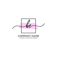 BE initial Handwriting logo vector templates