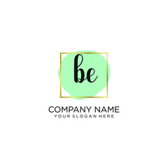 BE initial Handwriting logo vector templates