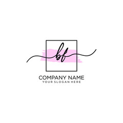 BF initial Handwriting logo vector templates