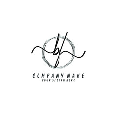 BF initial Handwriting logo vector templates