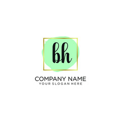 BH initial Handwriting logo vector templates