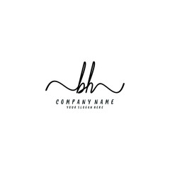 BH initial Handwriting logo vector templates