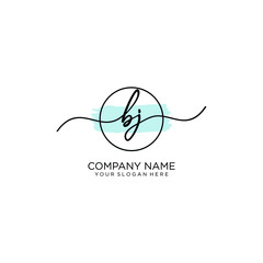 BJ initial Handwriting logo vector templates