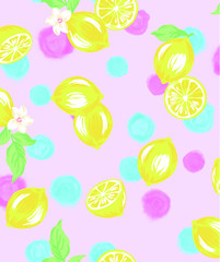 水彩ドットレモン