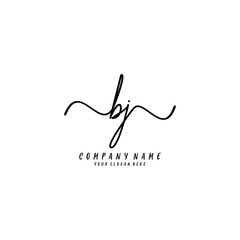 BJ initial Handwriting logo vector templates