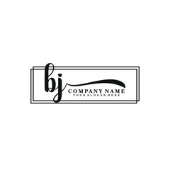 BJ initial Handwriting logo vector templates
