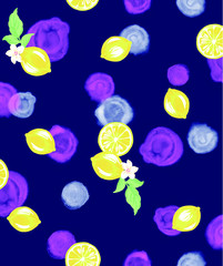 水彩ドットレモン