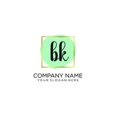 BK initial Handwriting logo vector templates