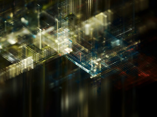 Abstract digital art background. Fractal graphics 3d illustration. Science or technology concept.