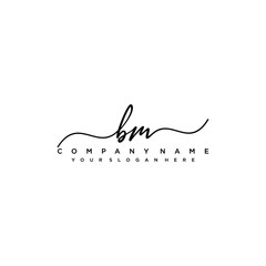 BM initial Handwriting logo vector templates