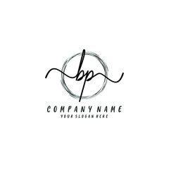Obraz premium BP initial Handwriting logo vector templates