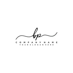 BP initial Handwriting logo vector templates