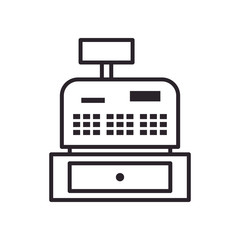 cash register line syle icon vector design