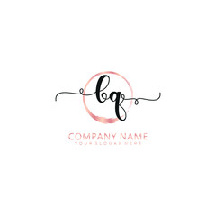 BQ initial Handwriting logo vector templates