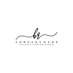 Obraz premium BR initial Handwriting logo vector templates