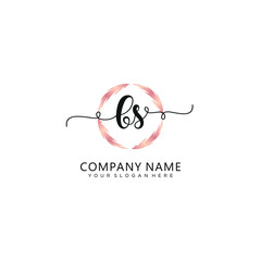 BS initial Handwriting logo vector templates