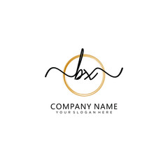 BX initial Handwriting logo vector templates