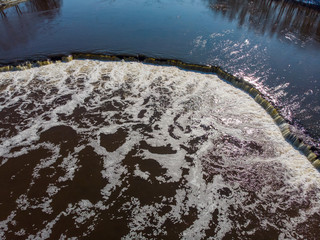 Areal view of widest waterfall in Europe - Ventas rumba.