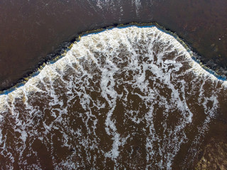 Areal view of widest waterfall in Europe - Ventas rumba.
