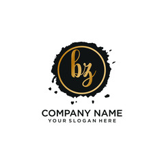 BZ initial Handwriting logo vector templates