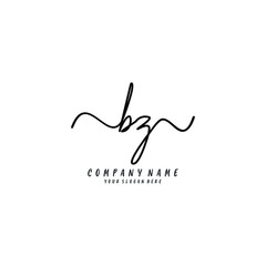BZ initial Handwriting logo vector templates