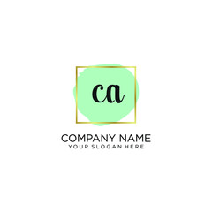 CA initial Handwriting logo vector templates