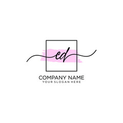 CD initial Handwriting logo vector templates