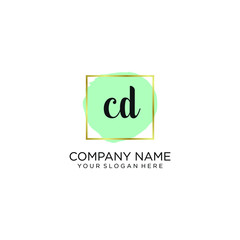 CD initial Handwriting logo vector templates