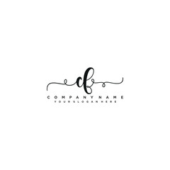 CF initial Handwriting logo vector templates