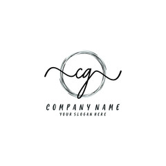 Obraz premium CG initial Handwriting logo vector templates
