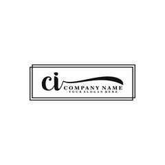 CI initial Handwriting logo vector templates