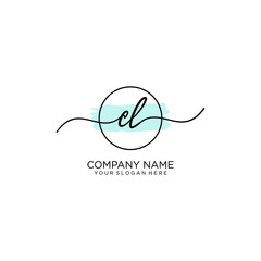 CL initial Handwriting logo vector templates