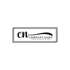 CN initial Handwriting logo vector templates