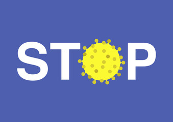 Coronavirus stop sign, pandemic outbreak